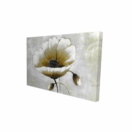 FONDO 12 x 18 in. Modern Beige Flower-Print on Canvas FO2783952